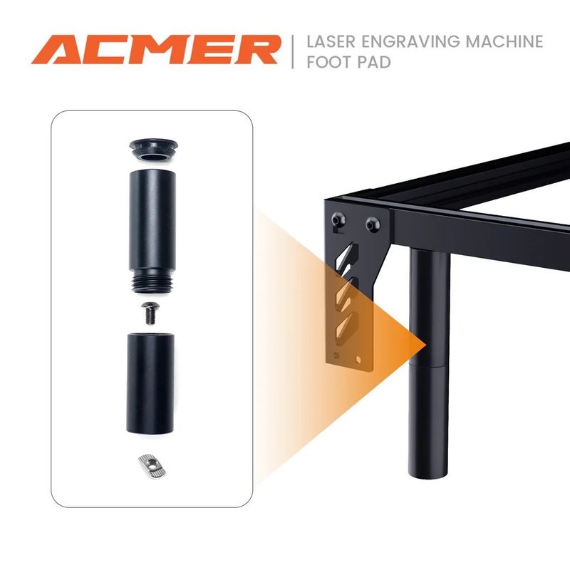 Metallhöhen Lasergraver Riser Schwarze Farbe Für ACMER Lasergraviermaschine