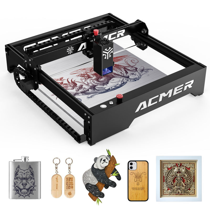 Leistungsstarker Aluminiumdioden-Desktop-Lasergraver mit 0,01 mm Genauigkeit und 10000 mm/min Geschwindigkeit