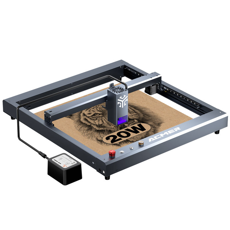 ACMER P2 20W Lasergraver Schneidmaschine, USB-verbundene Holzlaserschneider mit 30000mm/min Gravurgeschwindigkeit