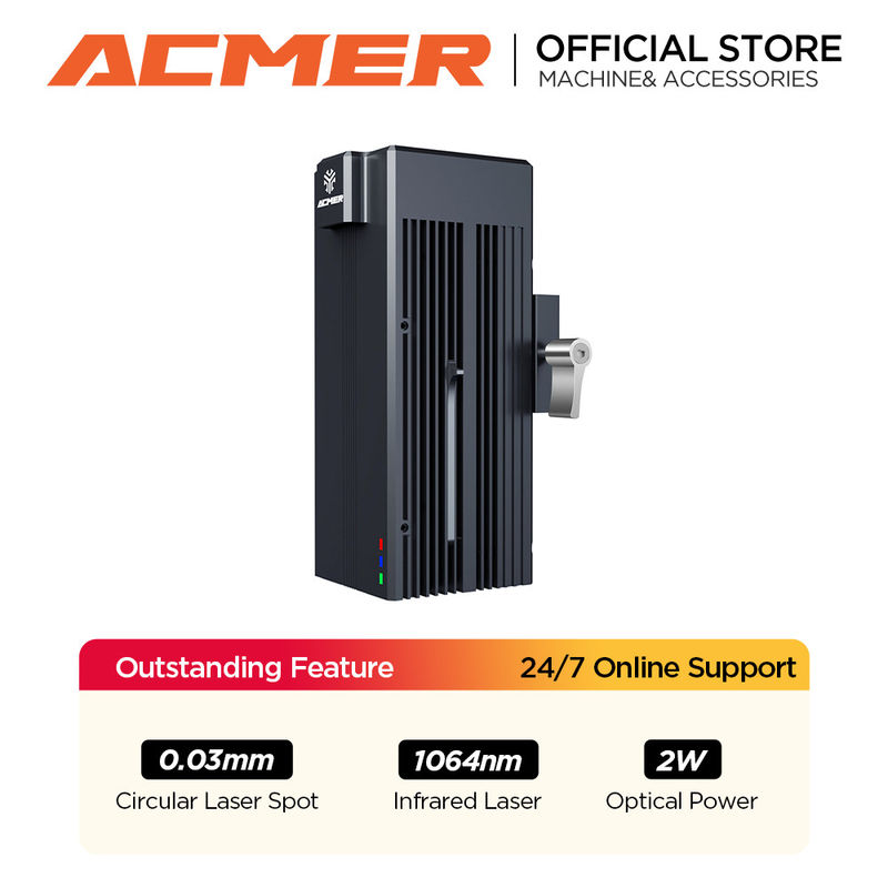 ACMER Lasermodul IR 2w Faserlasergravur 0,03 mm Ultrafeiner Fleck für Metall Kunststoff Gestein Acryl