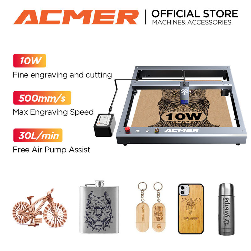 ACMER P2 10W Diodenlasergravur und Schneidmaschine für Holz und Metall