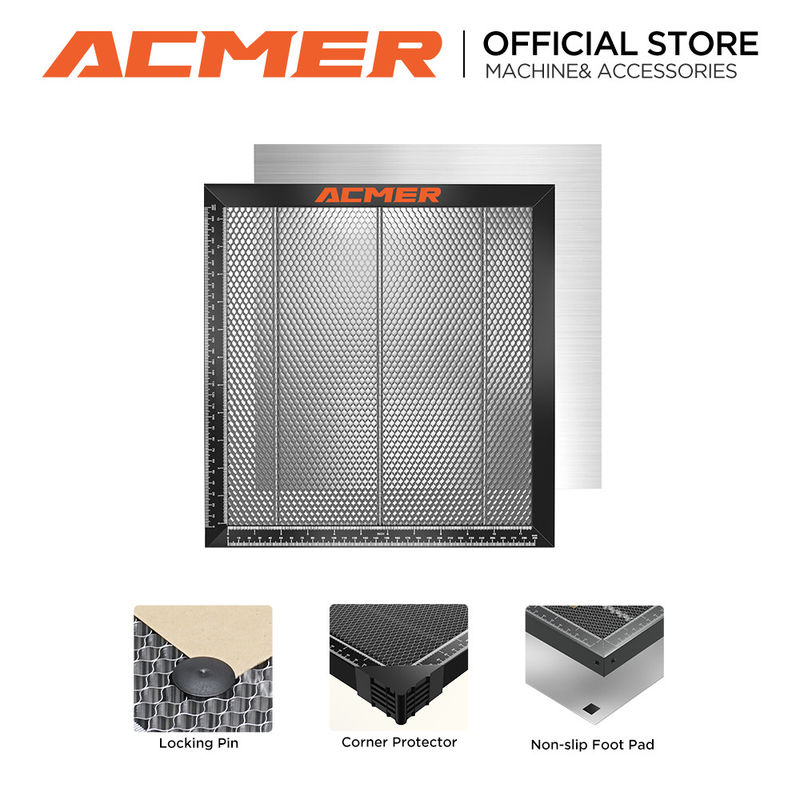 ACMER E10 Laser-Honeybett 440*440mm,Wartungsarme Honeybett mit glatter Oberfläche und Stabilität
