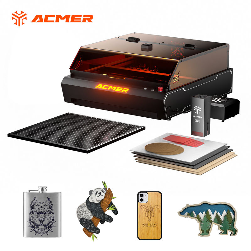 ACMER P3 Präzisionslasergravur Schneidmaschine 96W IR Diodenlaser 0,01mm Bewegungsgenauigkeit für Acryl