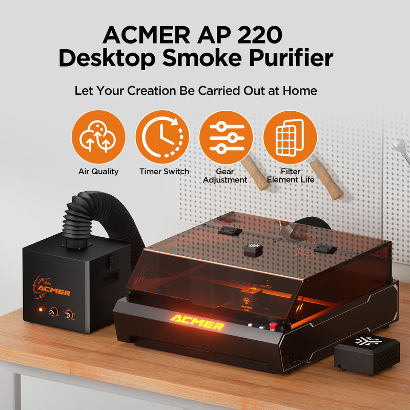 ACMER AP220 Rauchluftreiniger Leise und vielseitig Lasergravurmaschine Zubehör für Rohre